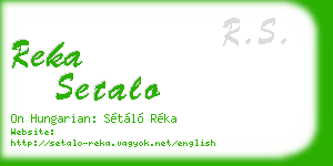reka setalo business card
